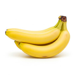 A perfectly ripe bunch of yellow bananas, their smooth skin and natural curve in sharp focus copy