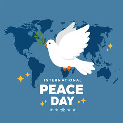 International Peace Day Dove Illustration.