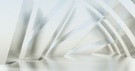 Architecture background geometric arched interior 3d render