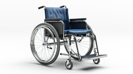 Fototapeta premium Wheelchair separate. Medical support equipment and a transport chair in the event of an illness, injury, or disability. against a white backdrop. With clipping path included