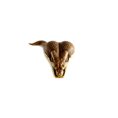 Obraz premium Decorative animal sculpture of a ram's head in neutral colors 