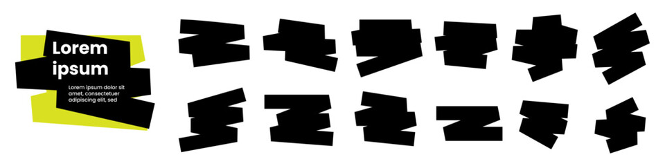 set of marker black stroke design element for flyer, poster or cover