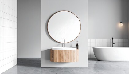 Modern minimalist bathroom interior