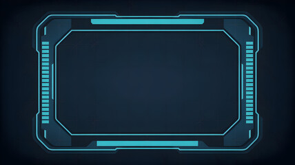 Modern technology interface frame with glowing blue accents for sleek presentations and futuristic projects