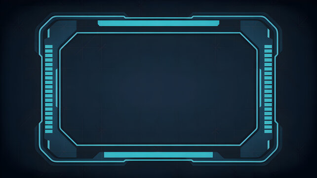 Modern technology interface frame with glowing blue accents for sleek presentations and futuristic projects