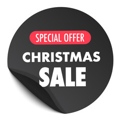 Special special offer christmas sale sticker realistic 3d style for party poster, black friday banner advertising, discounts symbol, promotion, billboard, social media. Vector 10 eps