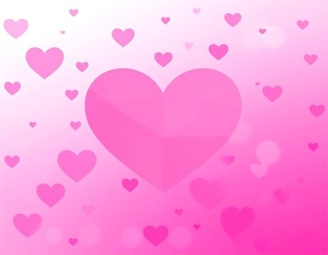 Pink hearts on a soft pink gradient background