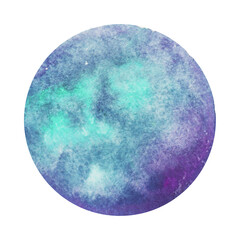 Watercolor Circle with Nebula Texture.