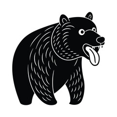 Cute Bear With Tongue Sticking Out Cartoon