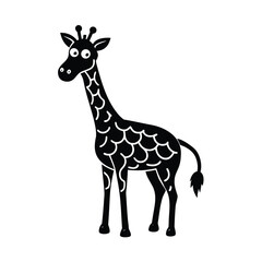 Obraz premium Giraffe Looking Completely Confused Cartoon