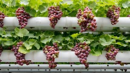 Top-Down View of a Hydroponic System for Grapes
