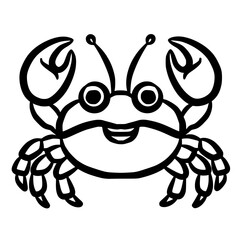 Crab illustration in outline handdrawn style