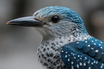 stunning portrait of rare bird species captured against clean minimalist background featuring soft bokeh