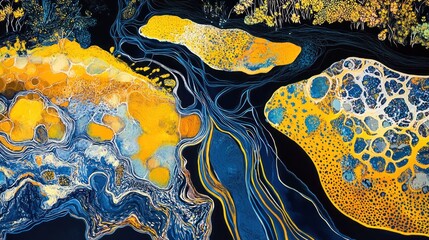 Abstract painting with vibrant colors