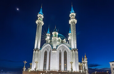 Kul Sharif mosque in Kazan Kremlin, Tatarstan, Russia. It is tourist attraction of Kazan. Kremlin. The main attraction of the city of Kazan.