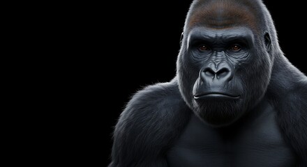 Fototapeta premium Powerful Gorilla Portrait A Striking Close-Up