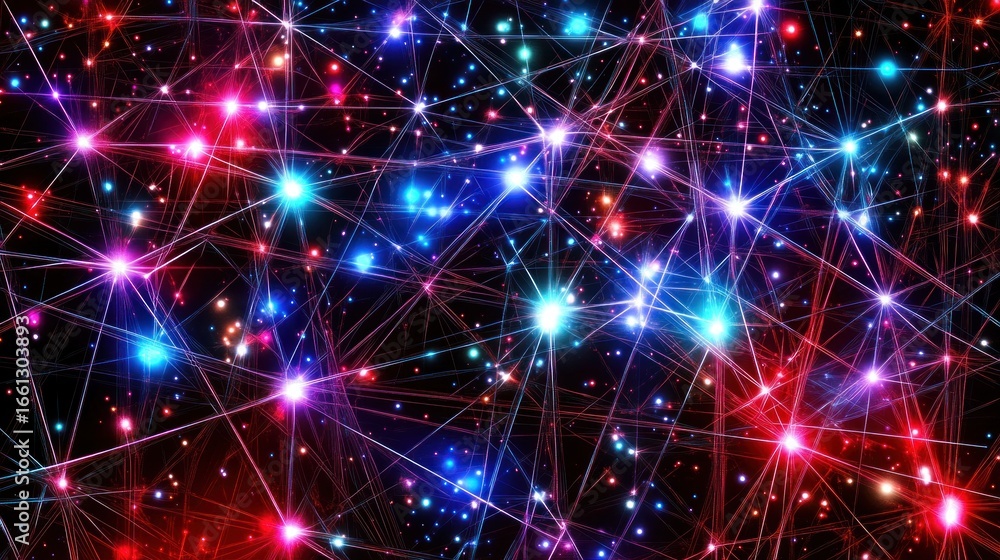 Aufkleber abstract network of glowing points