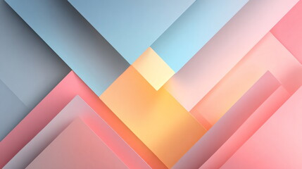 Obraz premium Minimalist Abstract Geometric Shapes with Pastel Gradient Background