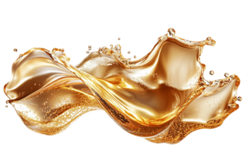 Sparkling liquid descending in cascade isolated on transparent background