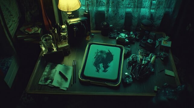 Vintage study table, artistic design