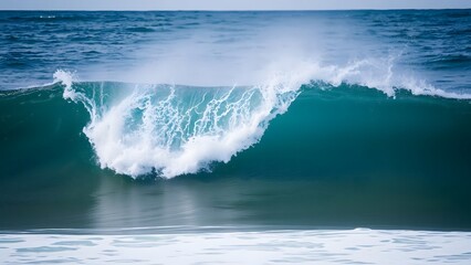 Aerial view of surfer catching wave at Bondi Beach