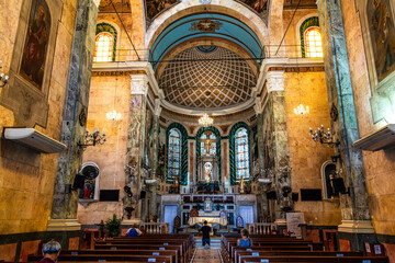 Interior view of the Church of Saint Sebastian in the historic center of Manaus, Amazonas, Brazil