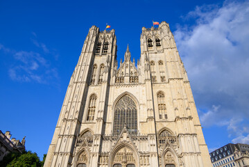 Roman Catholic Cathedral of St. Michael and St. Gudula in central Brussels, Belgium