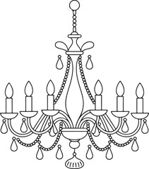 Classic Crystal Chandelier with Candle Lights and Beaded Strings for Elegant Home Lighting