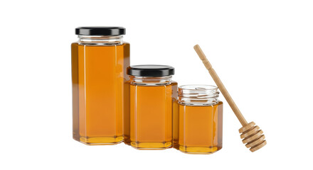 Isolated Honey Jar Set