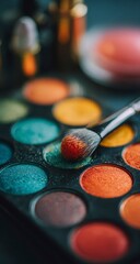 Close-up makeup palette with brush (2)