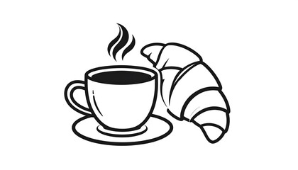 Coffee croissant illustration