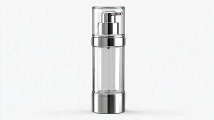 Cosmetic bottle with chrome accents