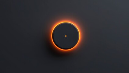 Dark circle with orange glow