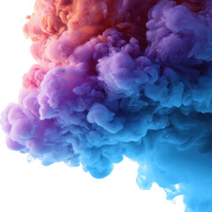 Fototapeta premium Colorful smoke cloud swirling, isolated on transparent background