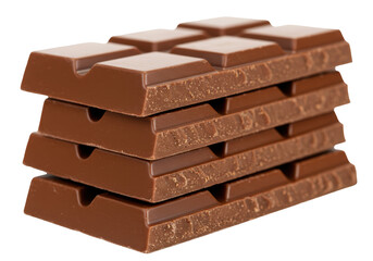 Isolated Stack of Broken Milk Chocolate Bar Pieces
