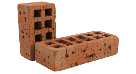 Isolated Stack of Red Bricks