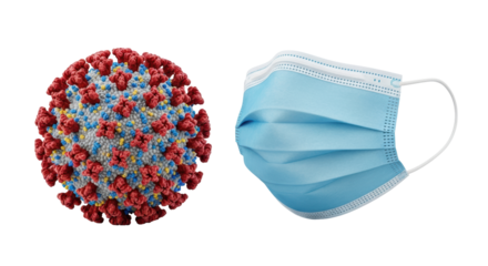 Isolated COVID-19 Virus and Surgical Mask