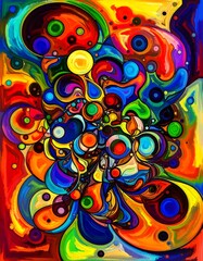 Abstract vibrant colorful shapes and forms