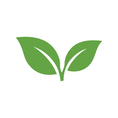 Green leaf sprout vector icon nature growth symbol eco friendly plant illustration organic seedling graphic isolated eps