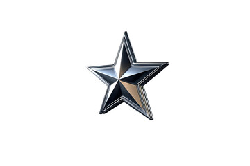 Obraz premium Realistic Silver Star Icon Transparent Background - 1