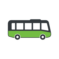 Green bus vector illustration public transport vehicle city transportation icon passenger coach travel graphic