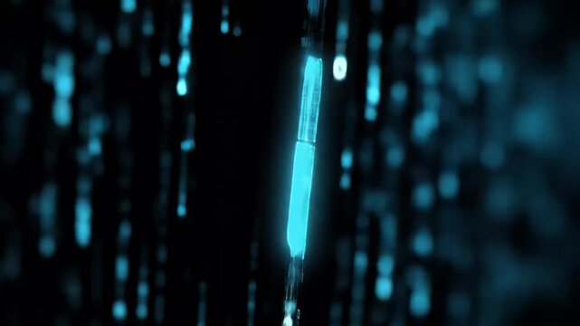 Abstract digital lock graphic on a dark background