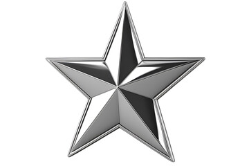 Obraz premium Realistic Silver Star Icon Transparent Background - 1