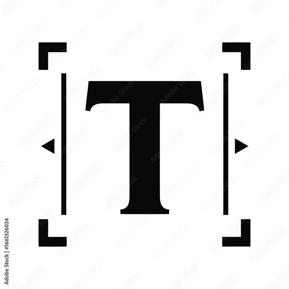 Poster typography letter t icon text symbol alphabet character font element graphic design asset vector ill