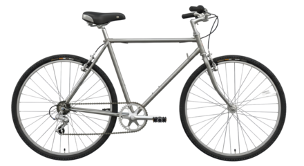 Isolated Silver Bicycle