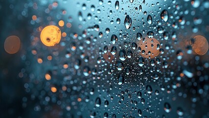 Regentropfen auf einer Glasscheibe