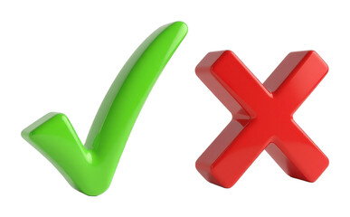 Green Check and Red Cross Symbols