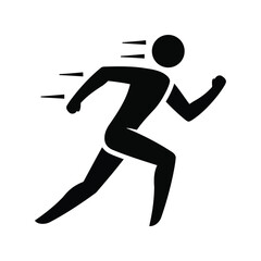 Running figure silhouette speed motion lines athletic runner icon active lifestyle graphic isolated vector