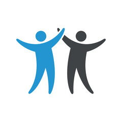 Two people high five teamwork success celebration friendship partnership unity achievement