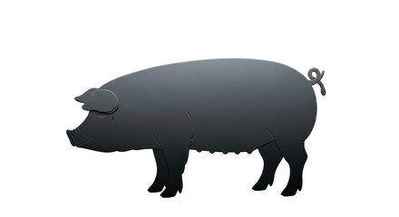 Isolated Black Pig